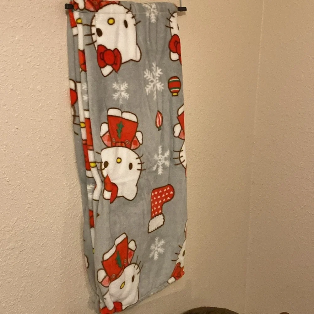 Hello Kitty Christmas holiday plush throw